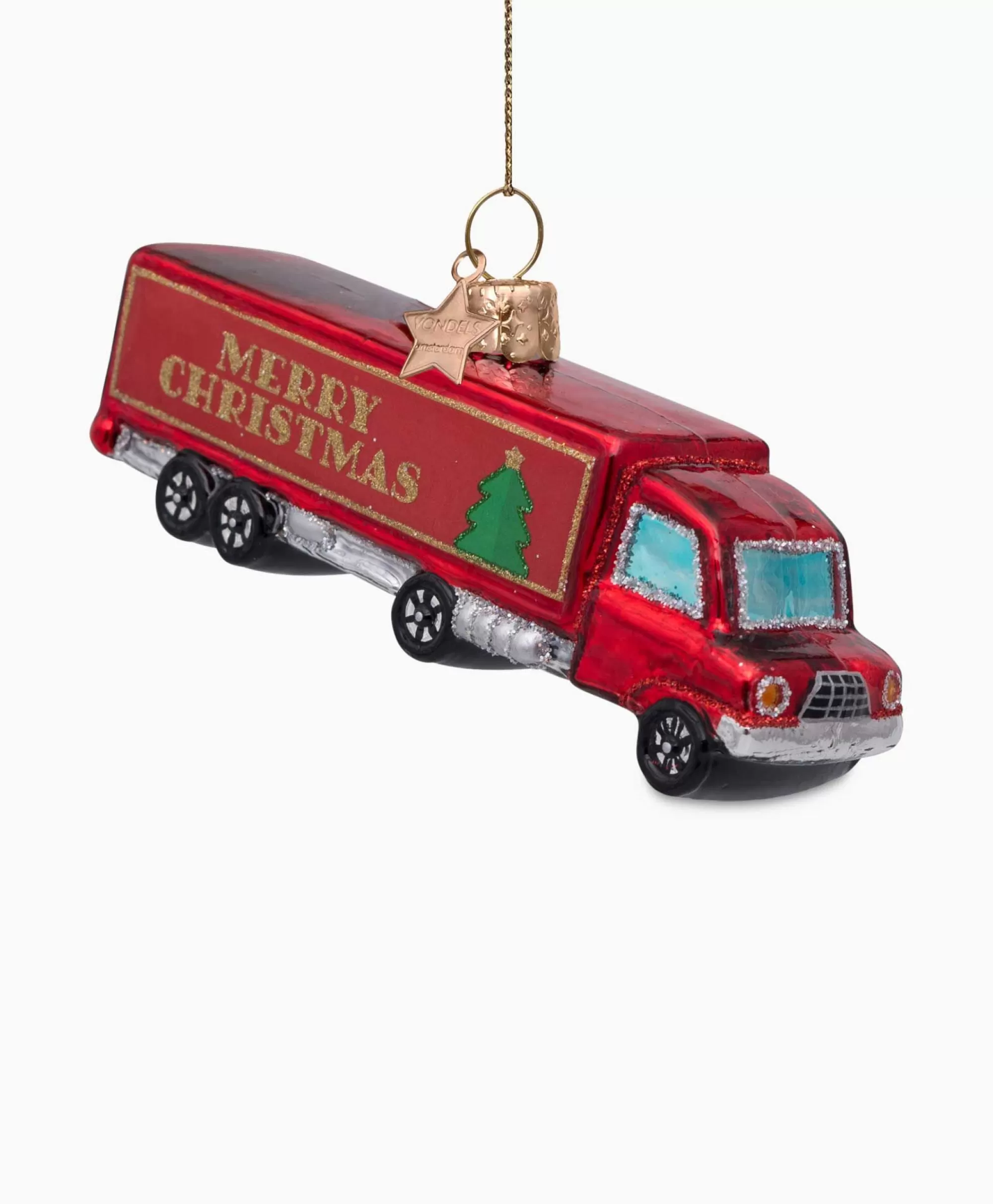 Decorazione Natalizia Camioncino con Sfera Vondels - Rosso Festivo