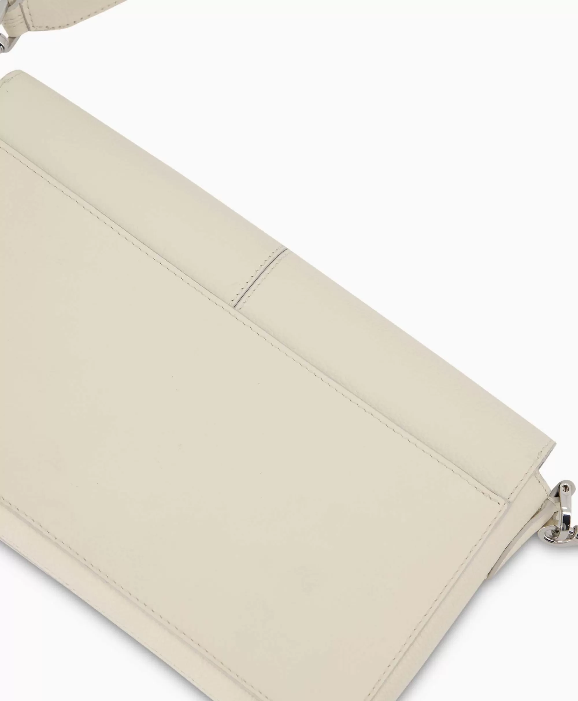 Zadig & Voltaire Borsa a Tracolla Quotidiana - Pelle Granulata con Design Borderline in Tonalità Avorio