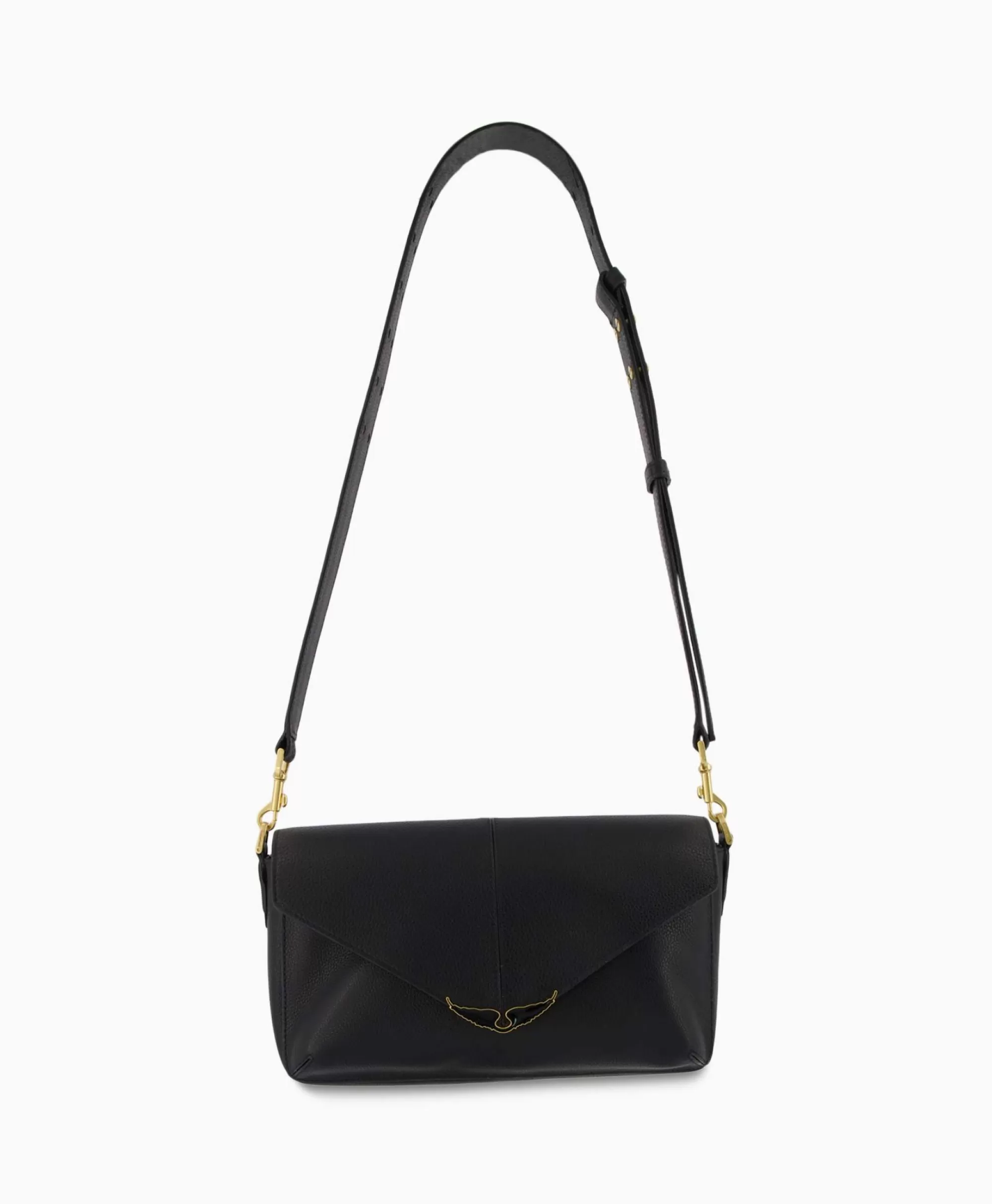Zadig & Voltaire Borsetta a Tracolla Borderline in Pelle Scamosciata - Nero Opaco, Compagna Perfetta per Ogni Giorno