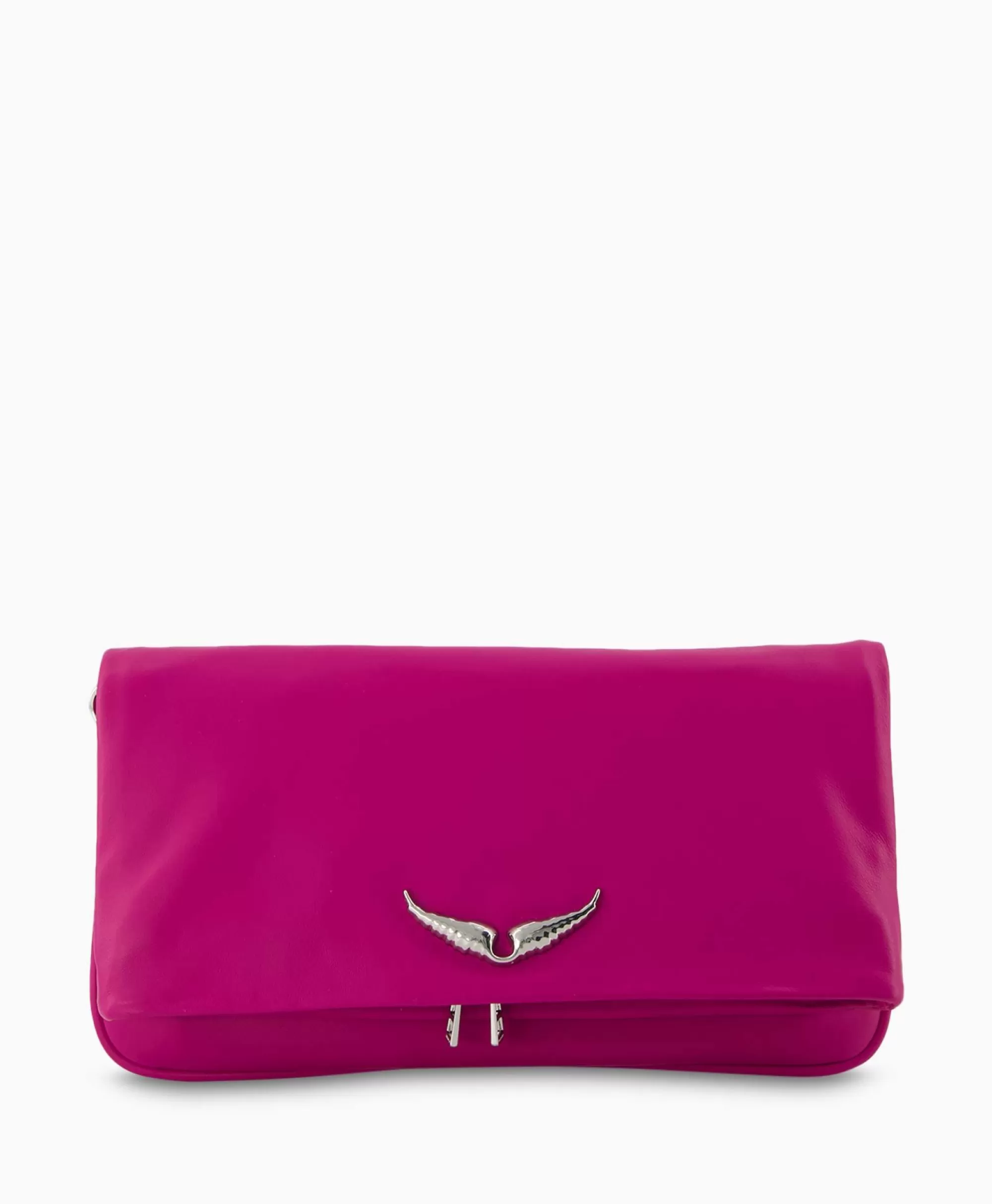 Zadig & Voltaire Borsa Elegante in Pelle Liscia di Vitello - Modello Rock Eternal, Viola - Versatile a Tracolla o a Mano