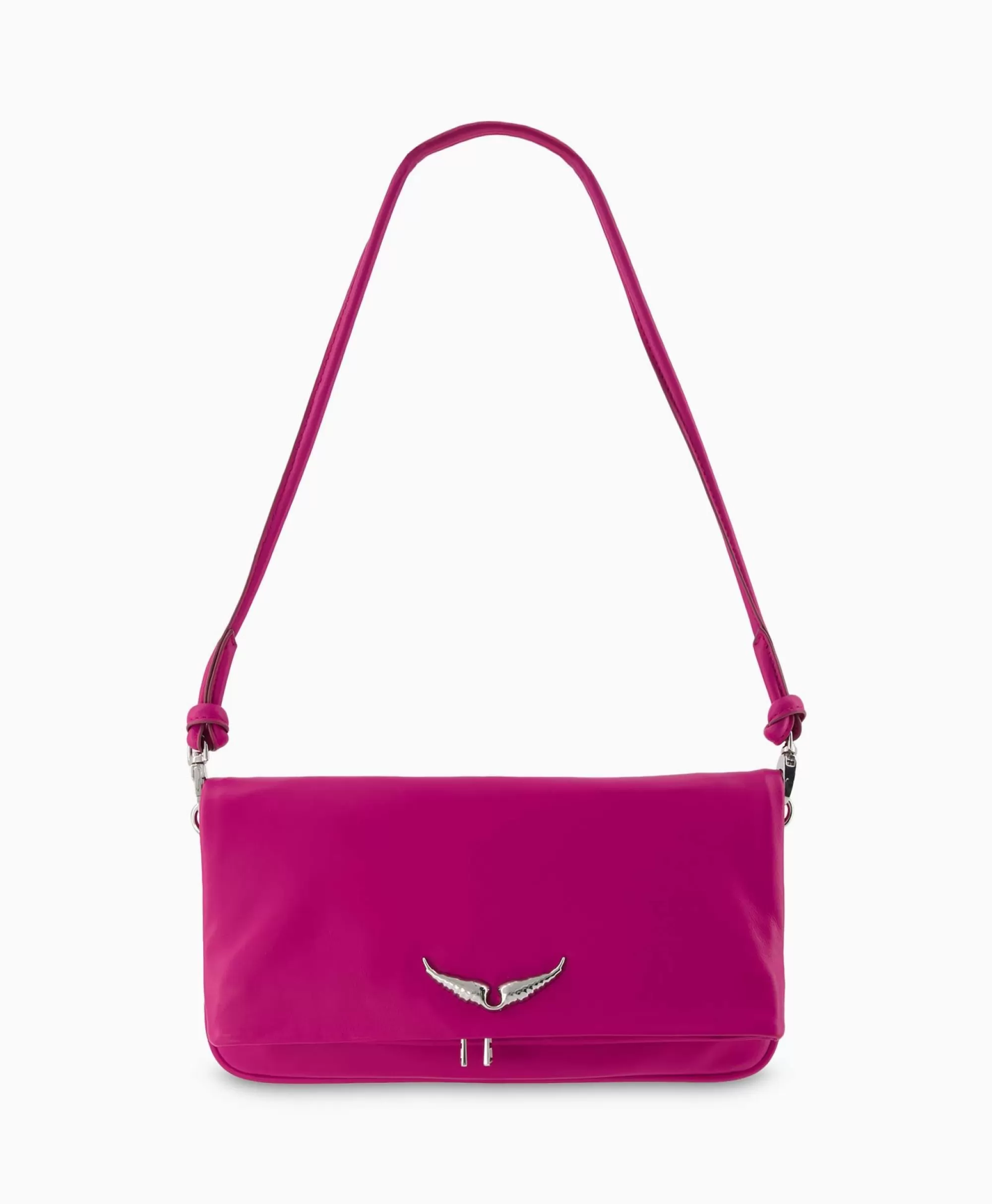 Zadig & Voltaire Borsa Elegante in Pelle Liscia di Vitello - Modello Rock Eternal, Viola - Versatile a Tracolla o a Mano