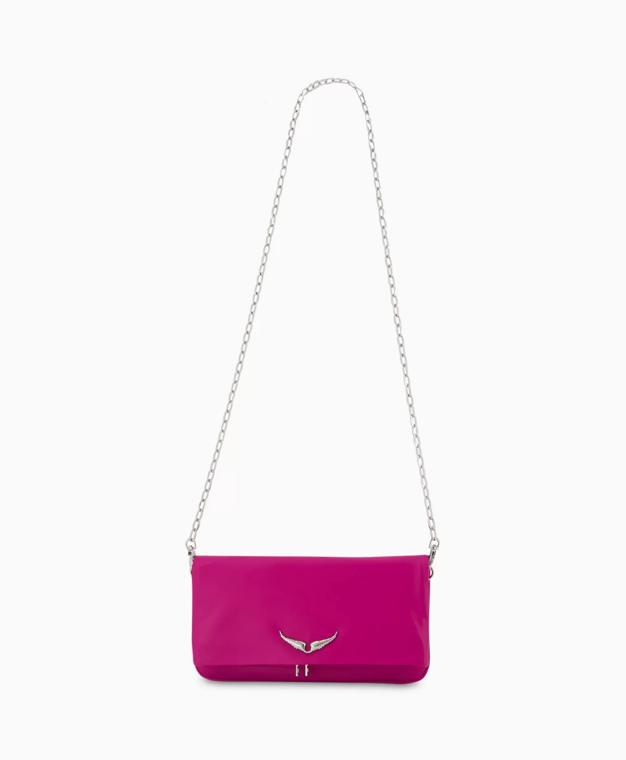 Zadig & Voltaire Borsa Elegante in Pelle Liscia di Vitello - Modello Rock Eternal, Viola - Versatile a Tracolla o a Mano
